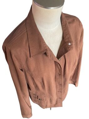 Christopher & Banks brown Lightweight Button-Front Jacket